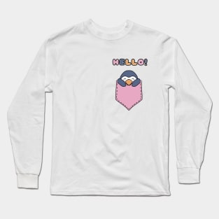 Cute Penguin in the Pocket Long Sleeve T-Shirt
